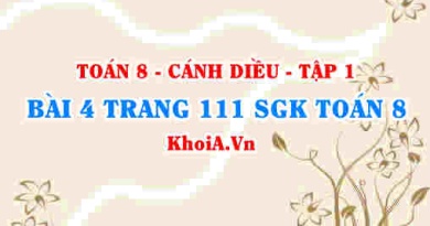 Bài 4 trang 111 SGK Toán 8 tập 1 Cánh Diều